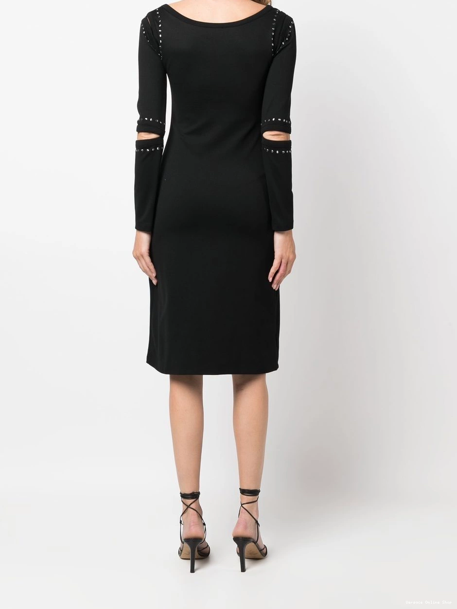 Affordable fitted 2010 studded dress Women Versace cut-out 0823
